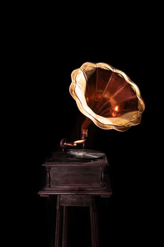 gramophone on black