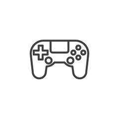 Gamepad joystick line icon