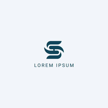 Abstract letter SH HS monogram logo vector template. Initial based minimal flat icon vector.