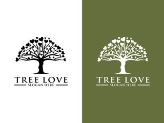 Fototapeta na wymiar Tree Logo vector, Tree Love Logo design template