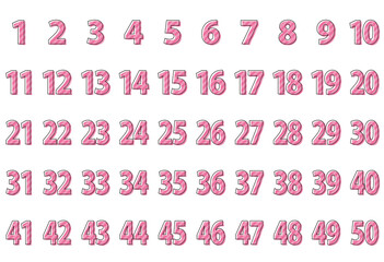 カラフルな数字　アイコン　ナンバー　セット