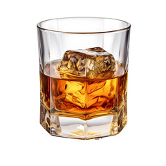 glass of whiskey isolated transparent background - obrazy, fototapety, plakaty