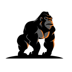 Gorilla vector logo design illustration