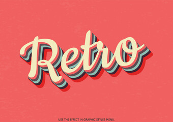 Retro text effect. Editable campaign title promotion business template vector. 