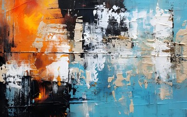 Abstract painting with thick texture