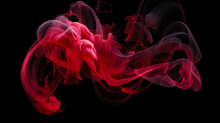 黒背景に赤い煙の背景　Generative AI	 - obrazy, fototapety, plakaty