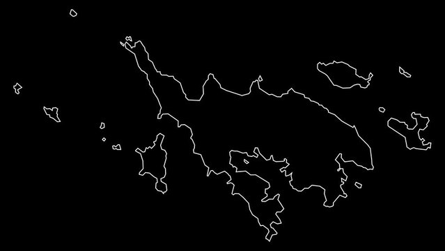 Culebra island map of Puerto Rico outline animation