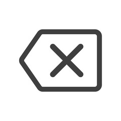 Delete Cross Sign Flat Icon Isolated Vector Illustration