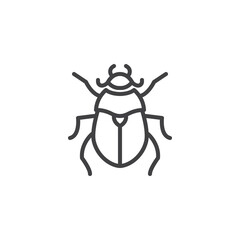 Flower chafer beetle line icon