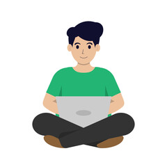 Man-Woman With Laptop