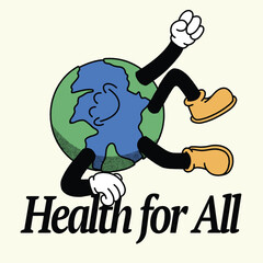 Health for All With World Groovy Character design