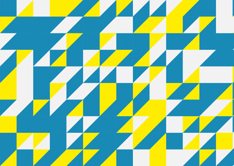 Abstract geometric pattern in yellow and blue colour. Vector illustration