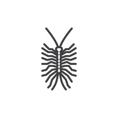 Centipede insect line icon