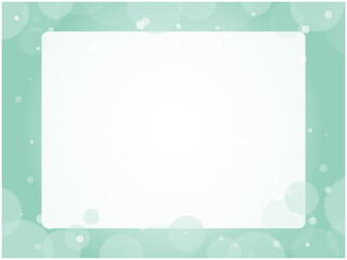 抽象的な水玉模様がかわいくて綺麗なフレーム_ポストカード_クリスマスカード_エメラルドグリーン