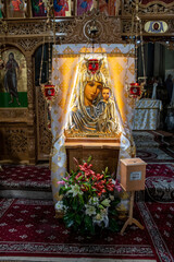 altar with the statue of the Madonna in the Orthodox church