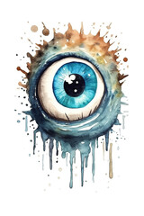 cyclop watercolor clipart cute isolated on white background