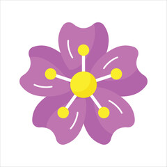 Beautiful flower of cherry blossom in modern style, well designed icon of flower
