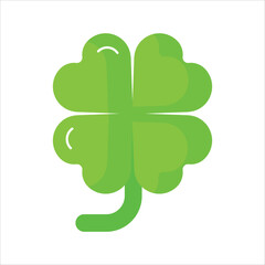 A four petals flower, sign of luck, clover flat icon, premium vector design of game character