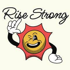 Rise Strong With Sun Groovy Character design