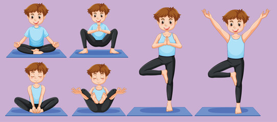 Set of yoga postures by the greatest graphics