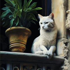 cat in the terrace