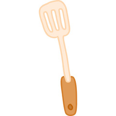 wooden kitchen spatula hand draw