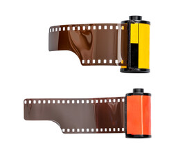 photo films in cartridge isolated on white background