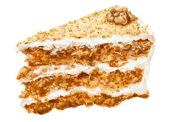 Carrot cake yummy food illustration 