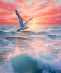 seagull on the sea