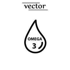 omega 3 icon - vector illustration on white background..eps - obrazy, fototapety, plakaty