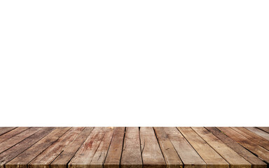 Empty wooden board, isolated background