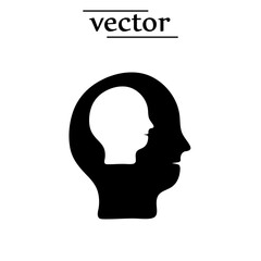 self awareness icon flat illustration on white backgroun..eps