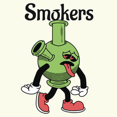 Smokers With Bong Groovy Character design