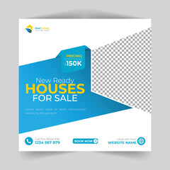 Obraz premium Real estate house social media post design template 