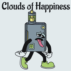 Clouds of Happiness With Vape Groovy Character design