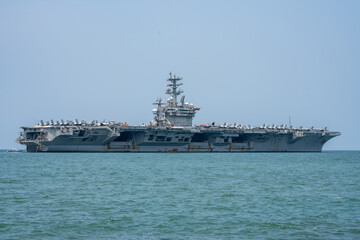 Nuclear War Ship, Military navy ship carrier full loading fighter jet aircraft for prepare troops....