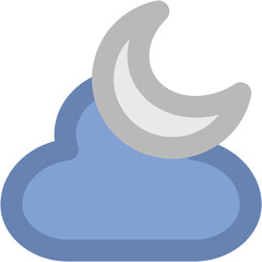 Icon of crescent in line design 