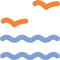 Linear icon of sea bird 