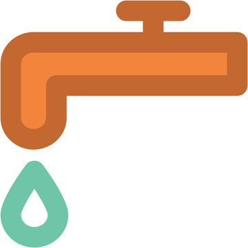 A water tap bold line icon