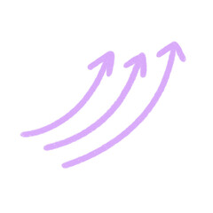 purple arrow doodle design