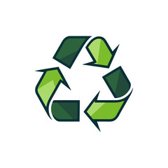 Obraz premium Triangular recycling symbol on a white background. Ecologically clean world. Vector illustration