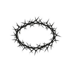 Crown of thorns of Jesus Christ. One flat icon on a white background. Vector illustration 