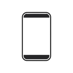 Phone icon with blank white screen isolated on white background. Vector illustration