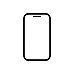 Phone icon with blank white screen isolated on white background. Vector illustration
