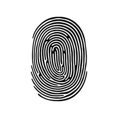 Fingerprint, secure security logo. Icon on white background. Vector illustration