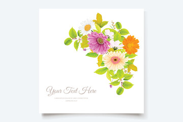 Floral design wedding invitation card