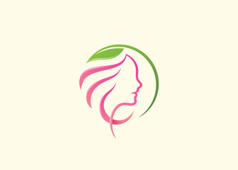 natural beauty salon feminine logo design