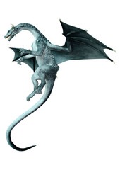 Fototapeta premium 3D Rendering Fairy Tale Dragon on White