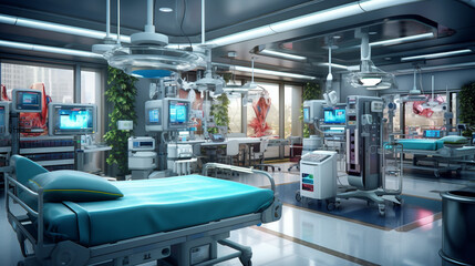 Fototapeta premium The hospital digital revolution for business presentation