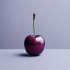 cherry close up on the gray background 